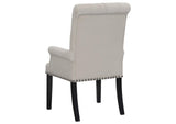 115183 Alana Velvet Upholstered Dining Arm Chair Sand
