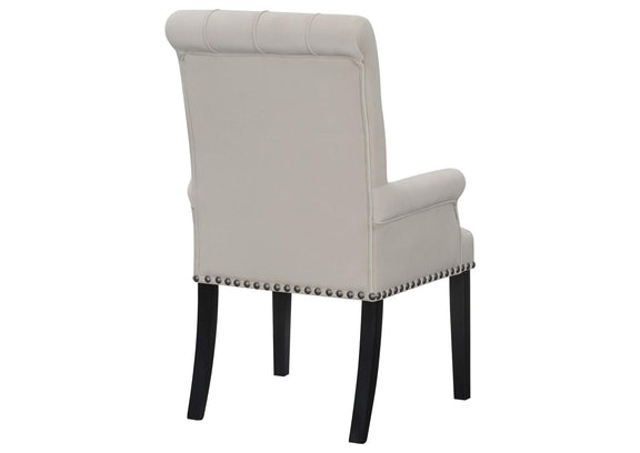 115183 Alana Velvet Upholstered Dining Arm Chair Sand