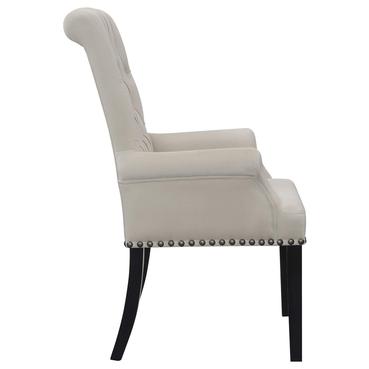 115183 Alana Velvet Upholstered Dining Arm Chair Sand
