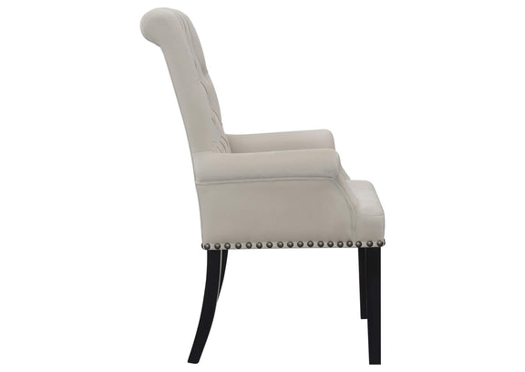 115183 Alana Velvet Upholstered Dining Arm Chair Sand