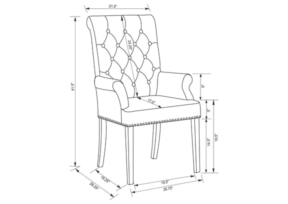 115183 Alana Velvet Upholstered Dining Arm Chair Sand