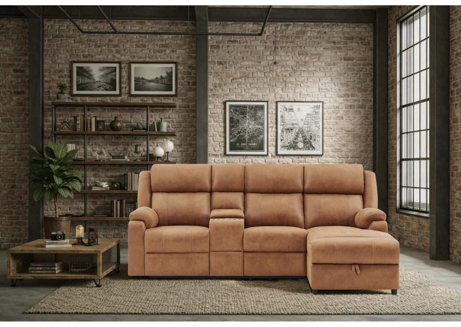U6980-BROWN-SECTIONAL U6980 BROWN SECTIONAL