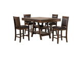115208-S5 Dewey 5-piece Rectangular Dining Table Set Walnut