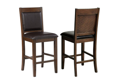 115209 Dewey Upholstered Counter Chair Walnut (Set of 2)