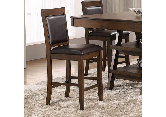 115209 Dewey Upholstered Counter Chair Walnut (Set of 2)