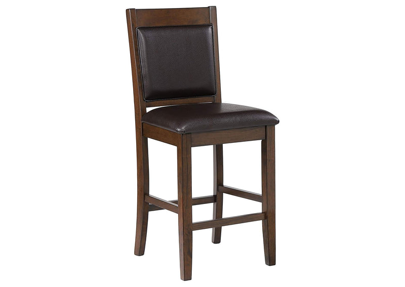 115209 Dewey Upholstered Counter Chair Walnut (Set of 2)