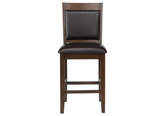 115209 Dewey Upholstered Counter Chair Walnut (Set of 2)