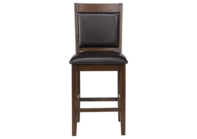 115209 Dewey Upholstered Counter Chair Walnut (Set of 2)