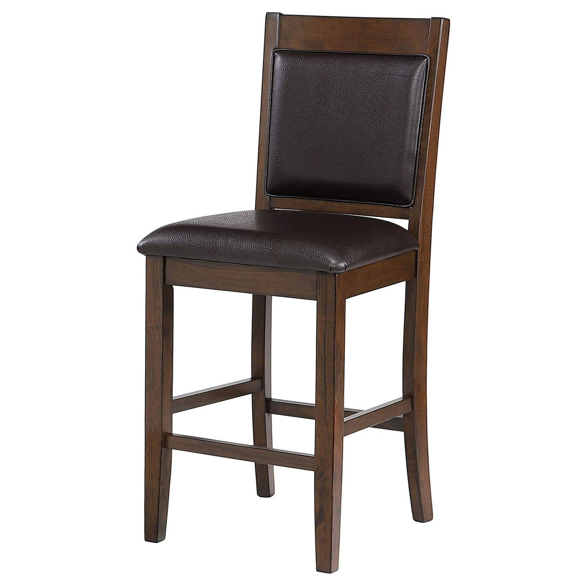 115209 Dewey Upholstered Counter Chair Walnut (Set of 2)