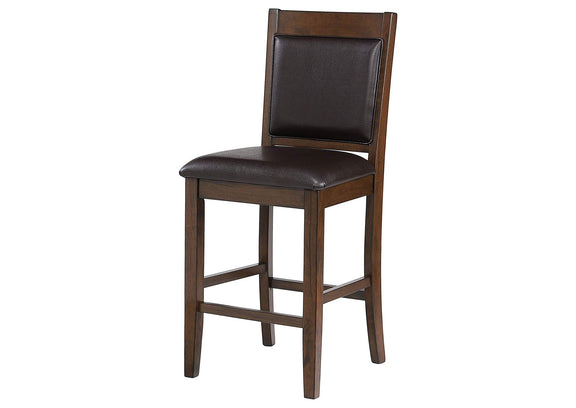 115209 Dewey Upholstered Counter Chair Walnut (Set of 2)