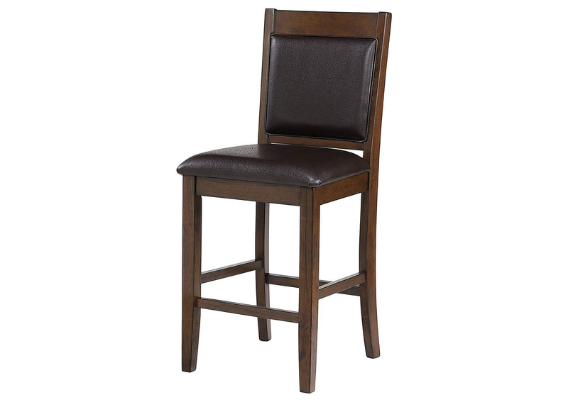 115209 Dewey Upholstered Counter Chair Walnut (Set of 2)