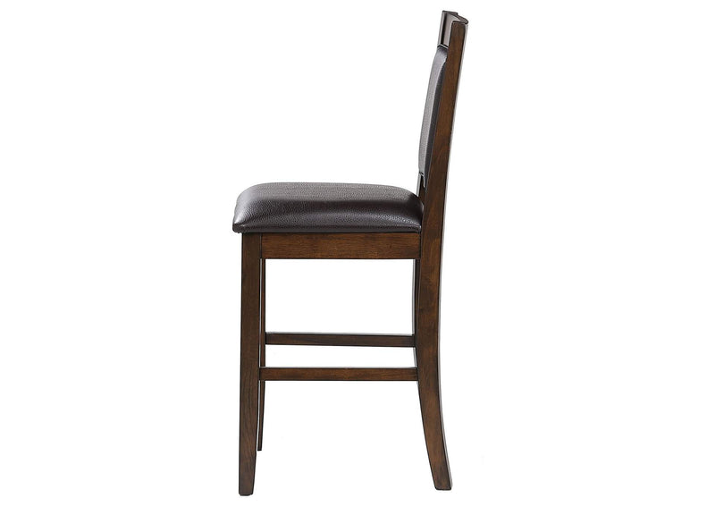 115209 Dewey Upholstered Counter Chair Walnut (Set of 2)