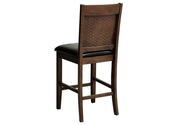 115209 Dewey Upholstered Counter Chair Walnut (Set of 2)