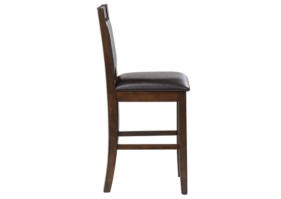 115209 Dewey Upholstered Counter Chair Walnut (Set of 2)