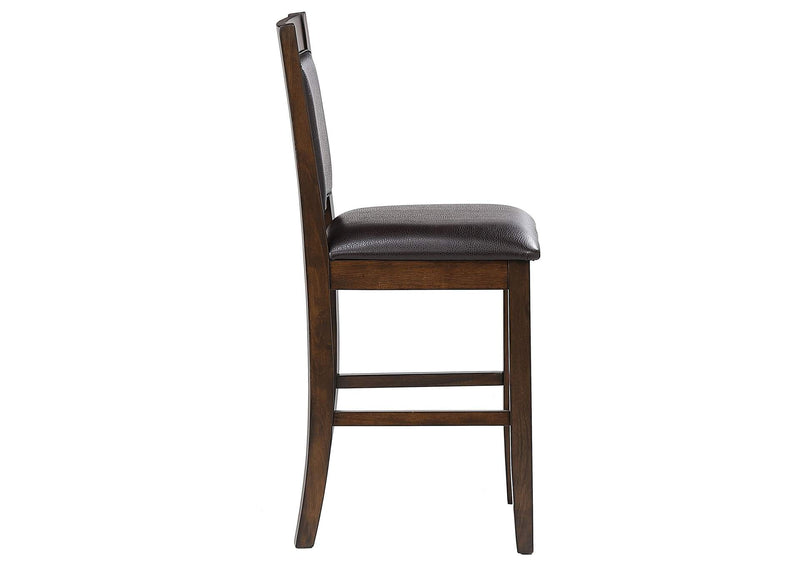 115209 Dewey Upholstered Counter Chair Walnut (Set of 2)