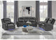U8879-CHAR_W_BLK_WELT-PRS_PCRLS_PR_W_LED U8879 CHARCOAL POWER REC SOFA - POWER CON REC LOVESEAT - POWER REC W - LED & GL SS