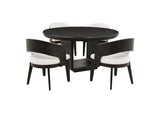 115390-S5A Leandro 5-piece Round Dining Table Set Burnished Black
