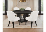 115390-S5 Leandro 5-piece Round Dining Table Set Burnished Black
