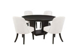 115390-S5 Leandro 5-piece Round Dining Table Set Burnished Black