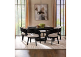 115390-S7A Leandro 7-piece Round Dining Table Set Burnished Black