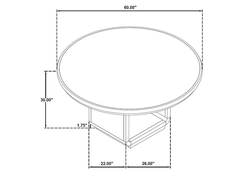 115390-S7A Leandro 7-piece Round Dining Table Set Burnished Black
