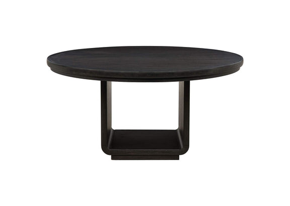 115390-S7 Leandro 7-piece Round Dining Table Set Burnished Black