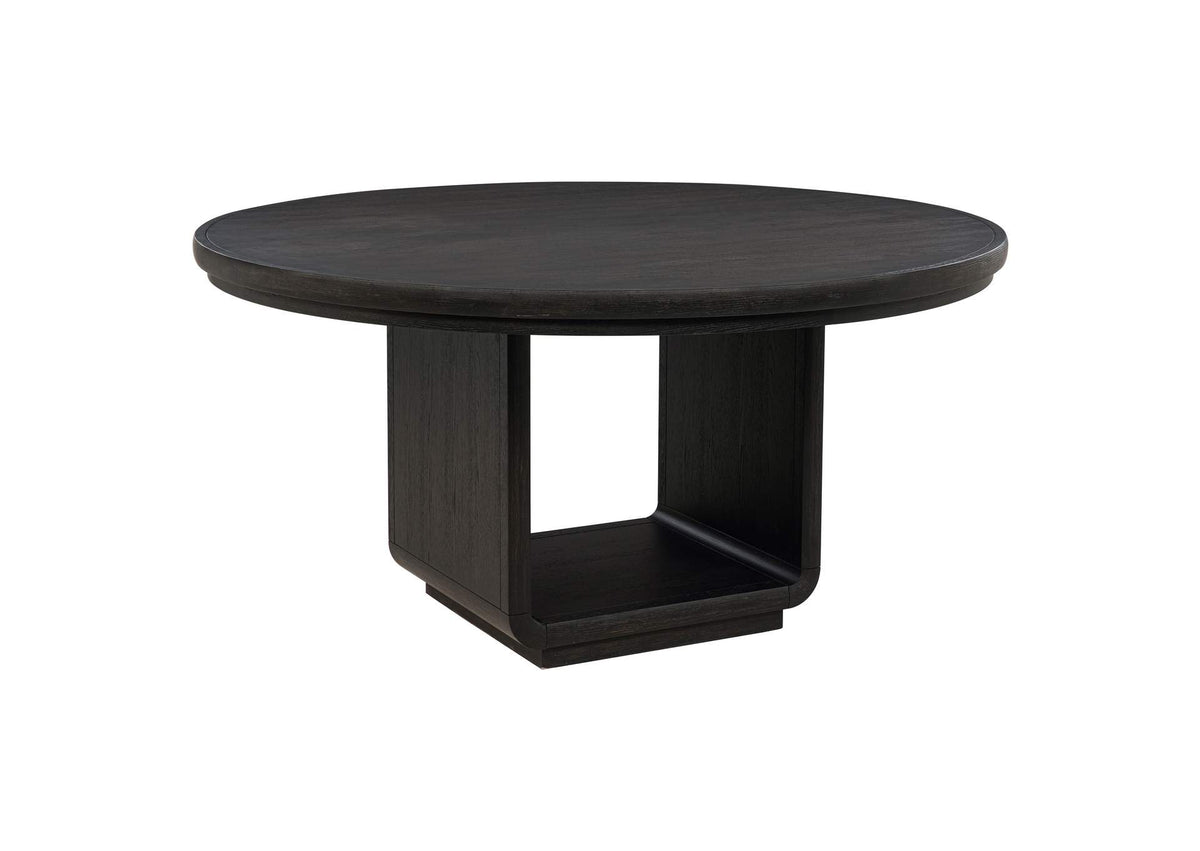 115390 Leandro 60-inch Round Dining Table Burnished Black