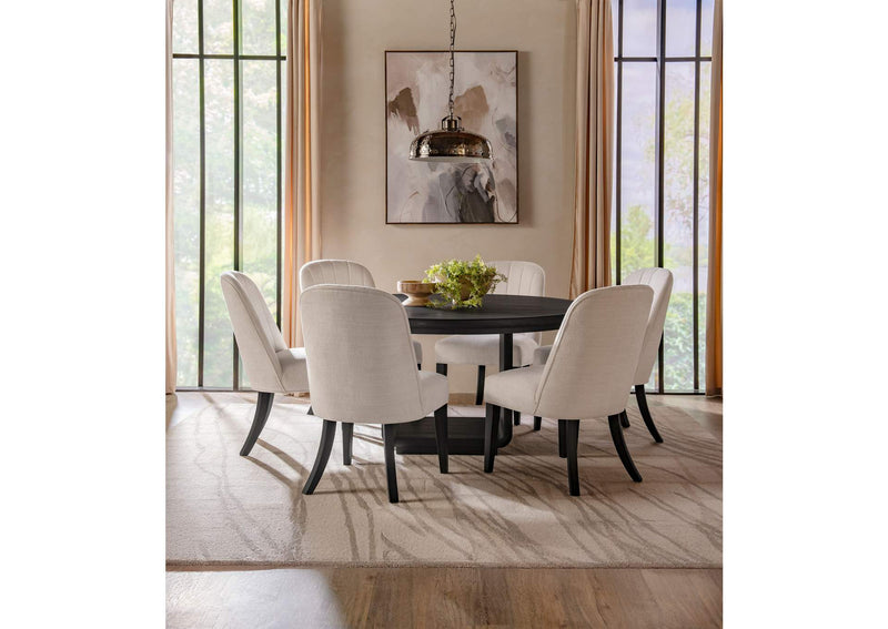 115390 Leandro 60-inch Round Dining Table Burnished Black