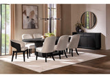 115391-S9 Leandro 9-piece Rectangular Dining Table Set Burnished Black
