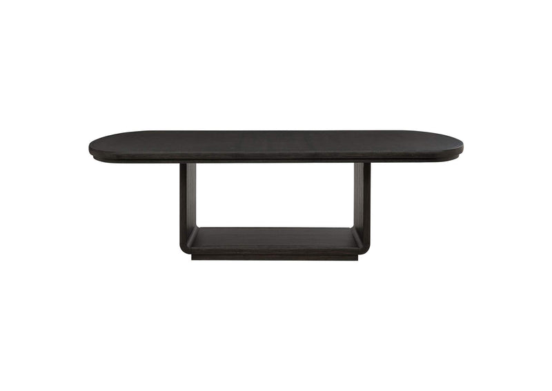 115391-S9 Leandro 9-piece Rectangular Dining Table Set Burnished Black