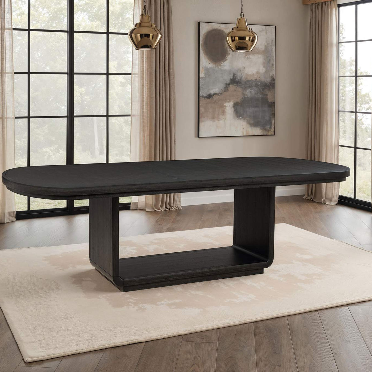 115391 Leandro 78-inch Extension Dining Room Table Burnished Black