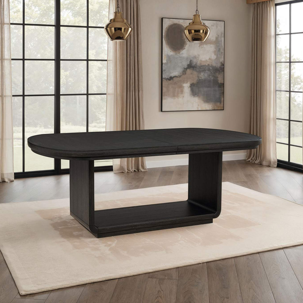 115391 Leandro 78-inch Extension Dining Room Table Burnished Black