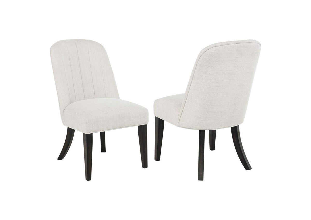 115392 Leandro Upholstered Dining Side Chair Cream (Set of 2)