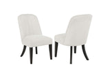 115392 Leandro Upholstered Dining Side Chair Cream (Set of 2)