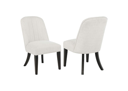 115392 Leandro Upholstered Dining Side Chair Cream (Set of 2)