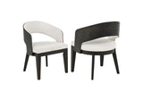 115393 Leandro Upholstered Dining Arm Chair Cream (Set of 2)