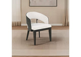 115393 Leandro Upholstered Dining Arm Chair Cream (Set of 2)