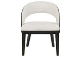 115393 Leandro Upholstered Dining Arm Chair Cream (Set of 2)