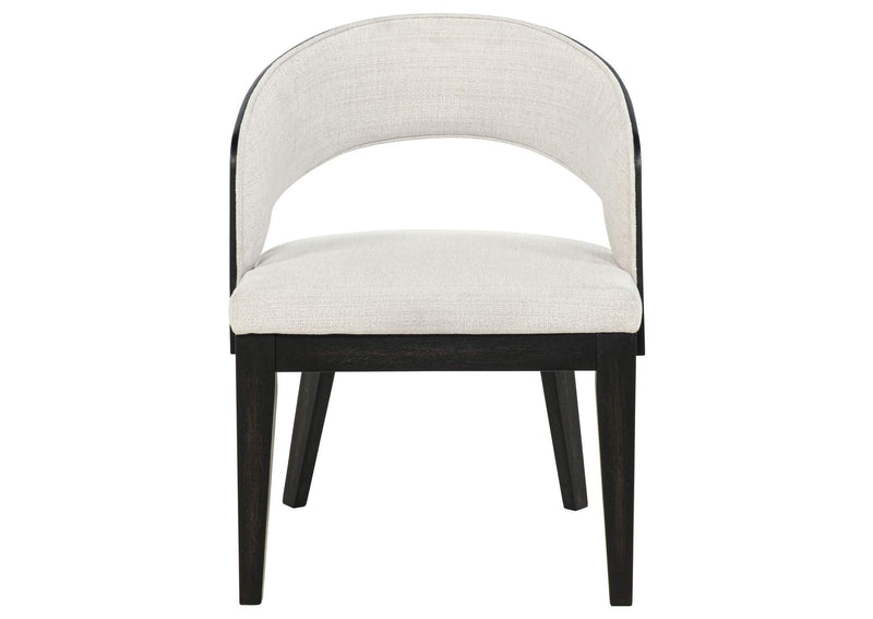 115393 Leandro Upholstered Dining Arm Chair Cream (Set of 2)