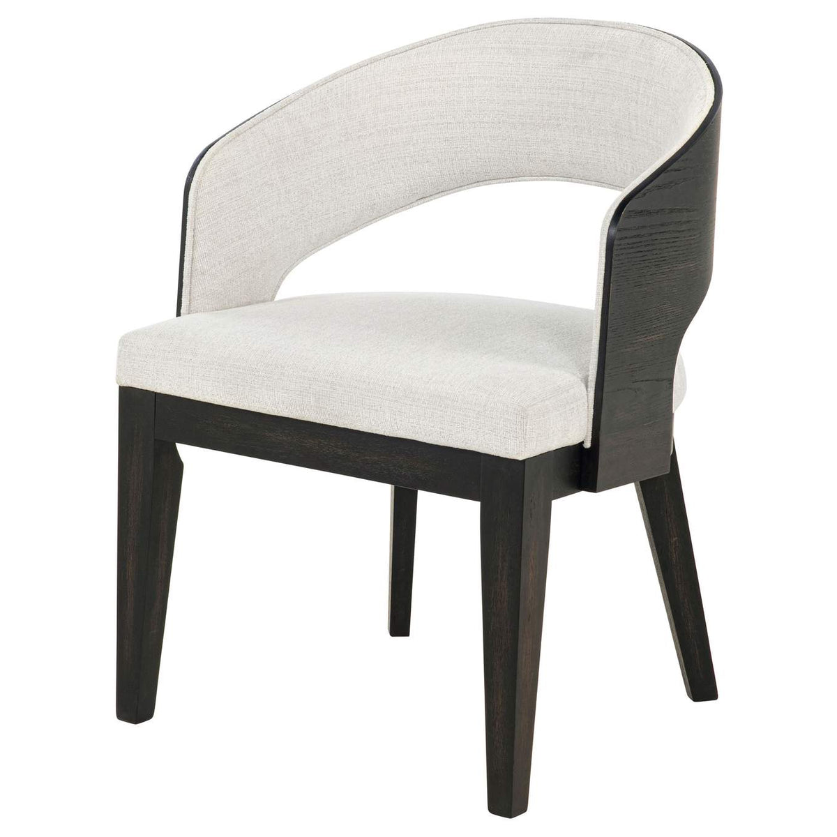 115393 Leandro Upholstered Dining Arm Chair Cream (Set of 2)