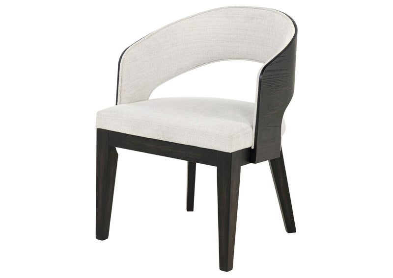 115393 Leandro Upholstered Dining Arm Chair Cream (Set of 2)