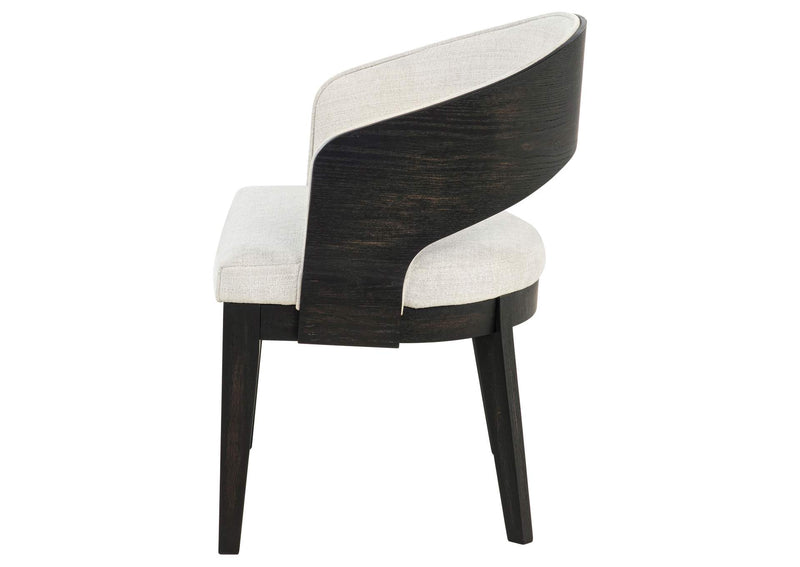 115393 Leandro Upholstered Dining Arm Chair Cream (Set of 2)