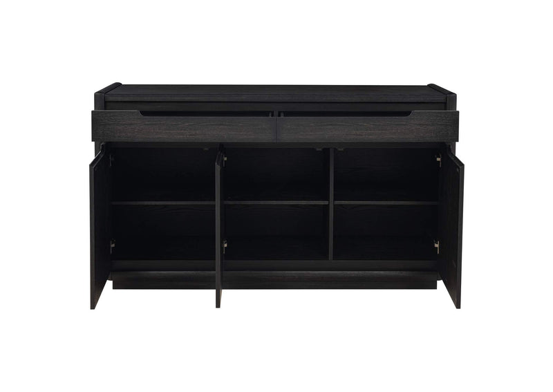 115395 Leandro 2-drawer Dining Sideboard Server Burnished Black