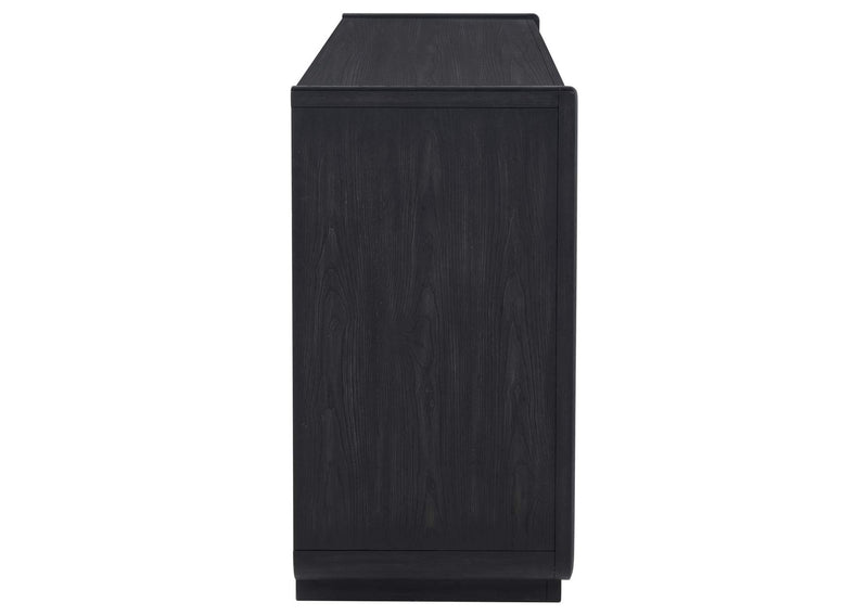 115395 Leandro 2-drawer Dining Sideboard Server Burnished Black