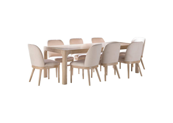 115501-S9 Solano 9-piece Extension Table Dining Set Weathered Mango