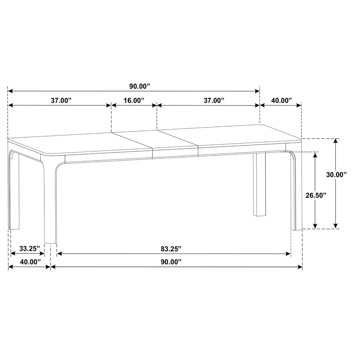 115501 Solano 90-inch Extension Dining Table Weathered Mango