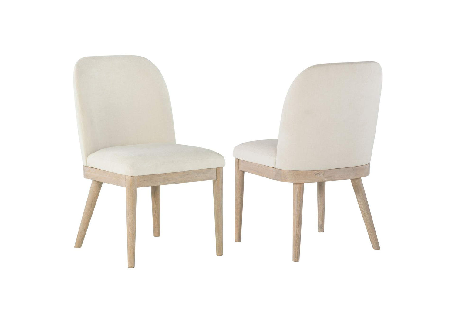 115502 Solano Upholstered Dining Side Chair Beige (Set of 2)