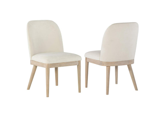 115502 Solano Upholstered Dining Side Chair Beige (Set of 2)
