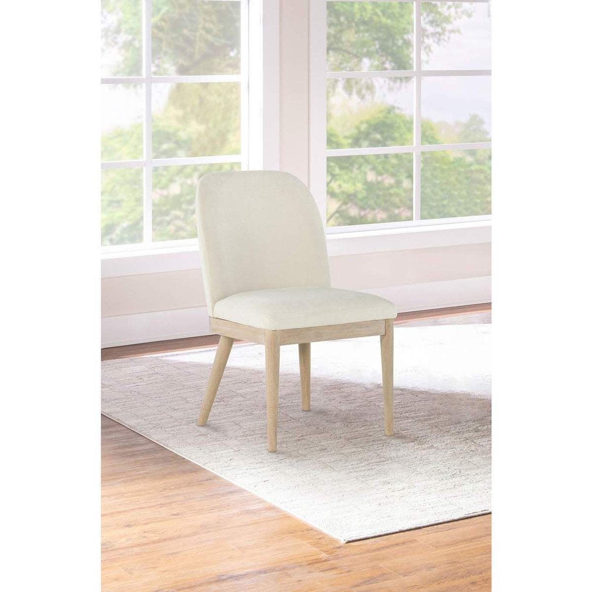 115502 Solano Upholstered Dining Side Chair Beige (Set of 2)