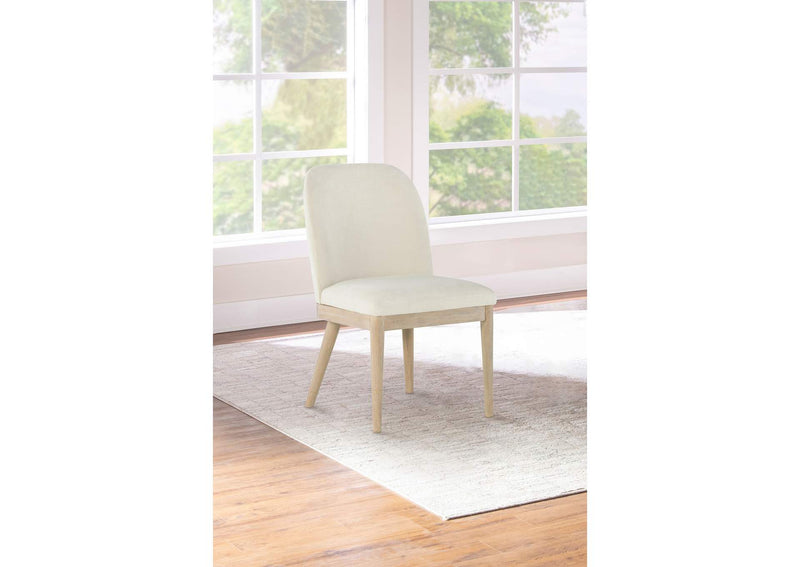 115502 Solano Upholstered Dining Side Chair Beige (Set of 2)